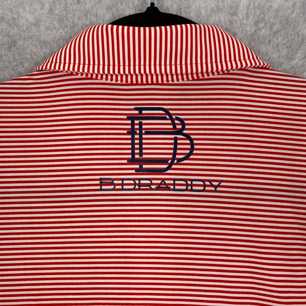 B. Draddy Sport Shirt Mens M Redwing Stripe Golf Jimmy Performance Polo - Picture 5 of 11